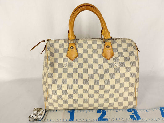 LOUIS VUITTON SP0084 Damier Azur Speedy 30 Boston Bag N41533