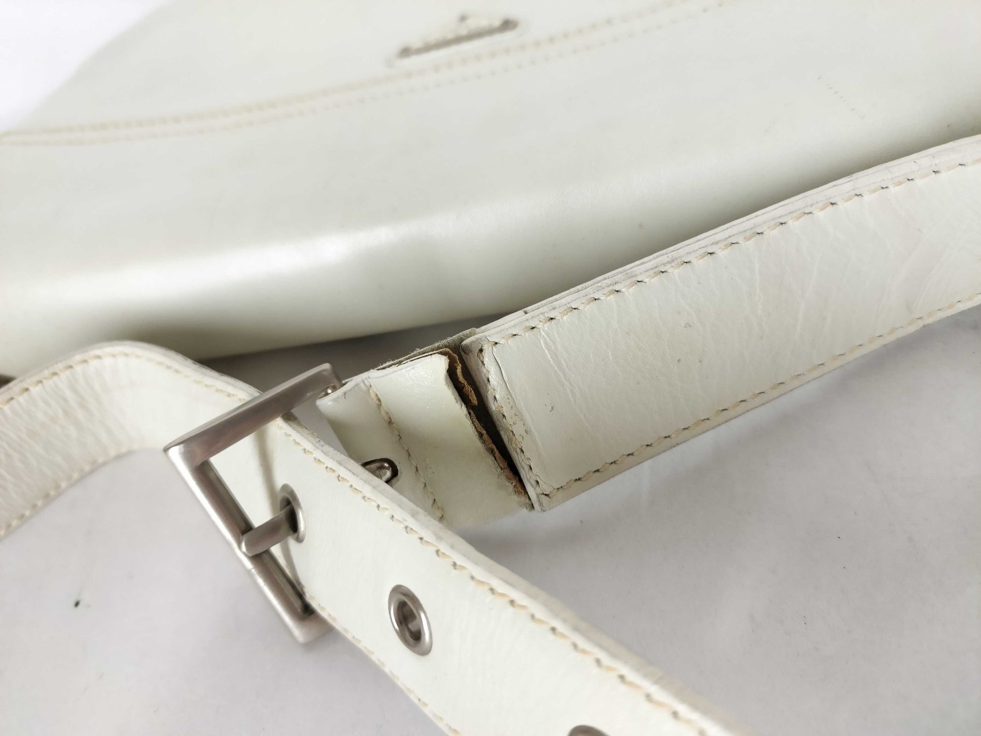 PRADA Triangle Plate Leather Shoulder Bag