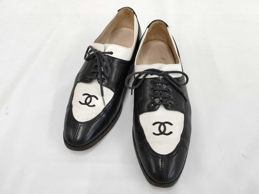 CHANEL Chanel Logo Shoes Two-tone Size 36 Loafers