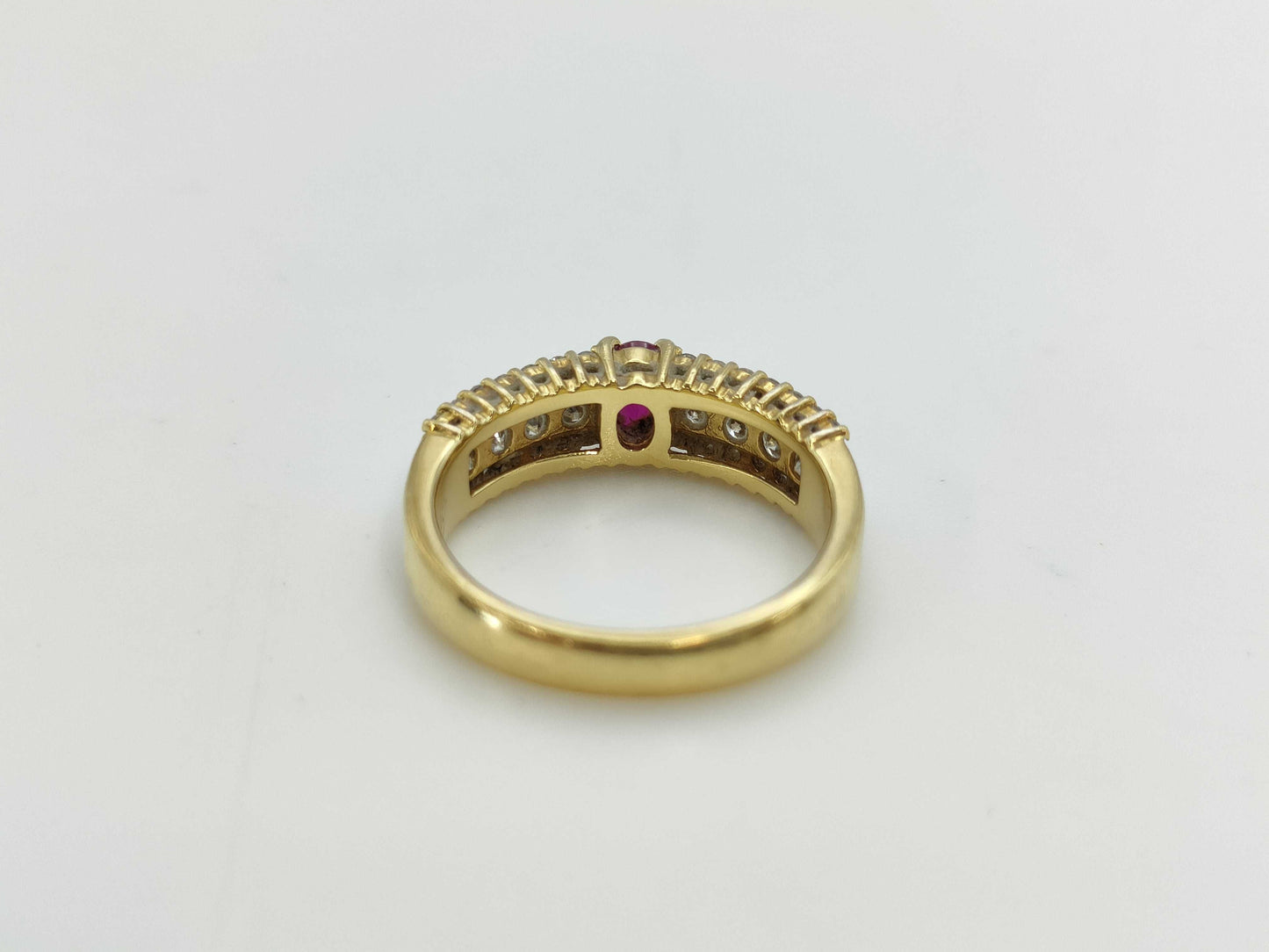 Colored Stone 0.41ct D0.55ct K18 4.5g Ring 