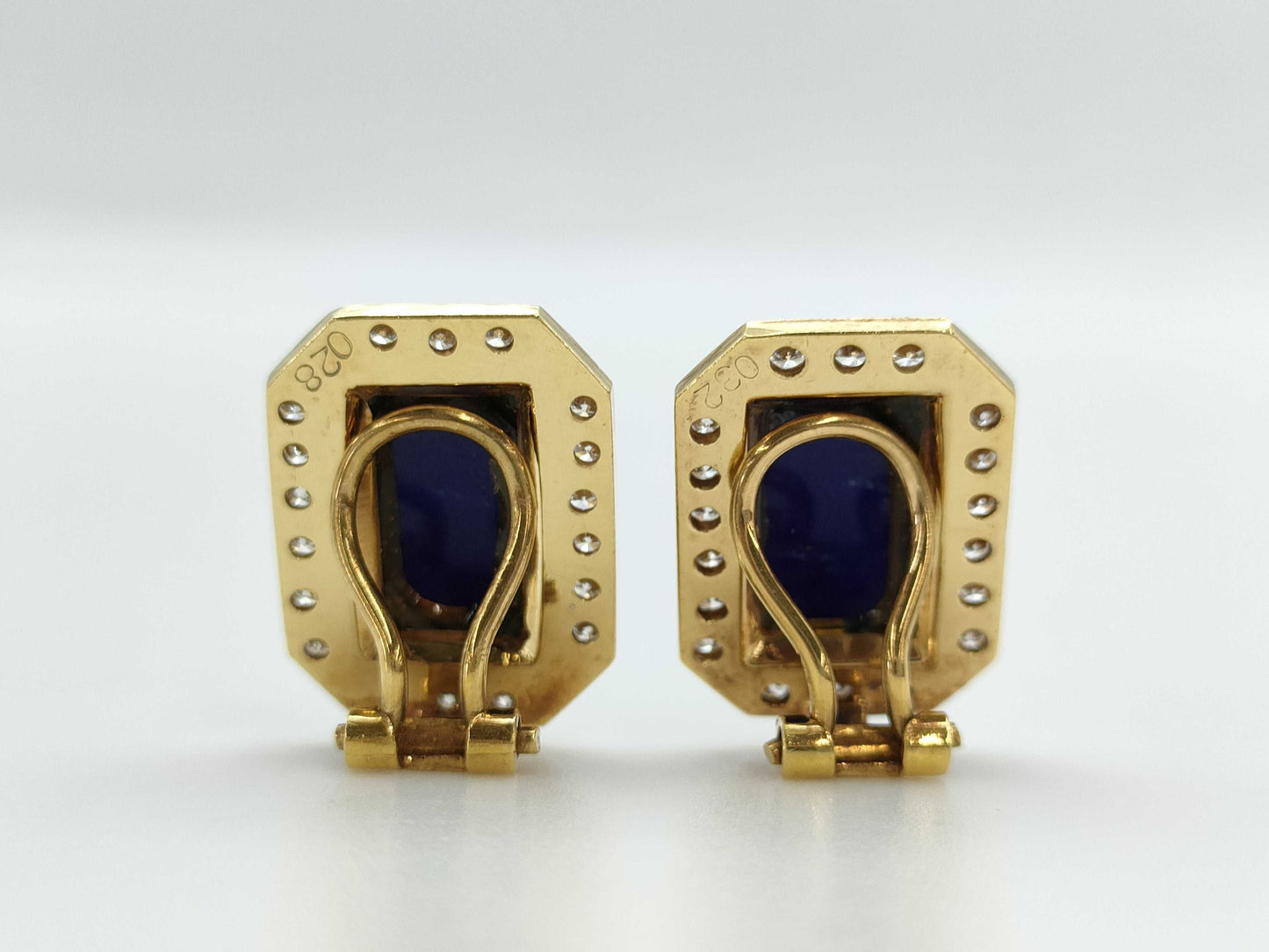 Colored Stone D0.28/0.32ct K18 7.4g Earrings 
