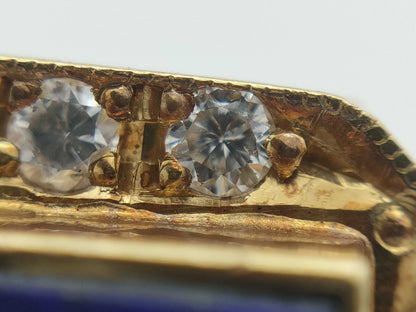 Colored Stone D0.28/0.32ct K18 7.4g Earrings 
