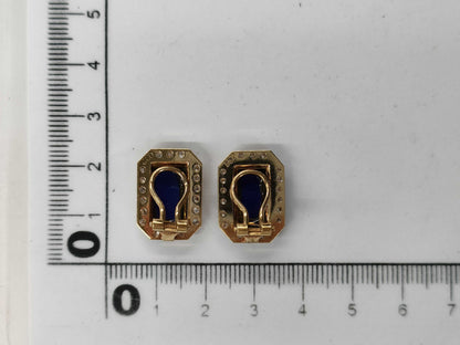 Colored Stone D0.28/0.32ct K18 7.4g Earrings 
