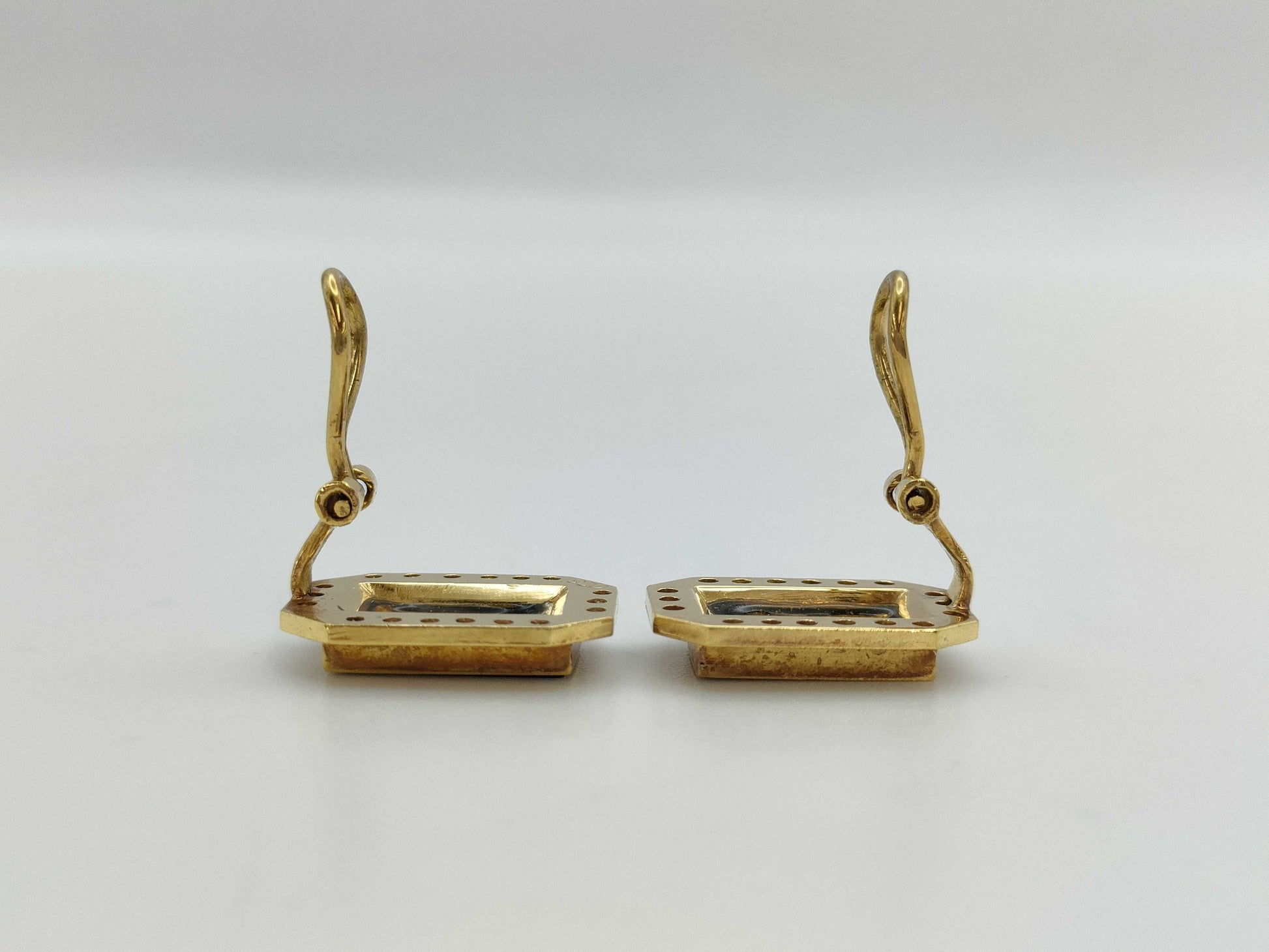 Colored Stone D0.28/0.32ct K18 7.4g Earrings 