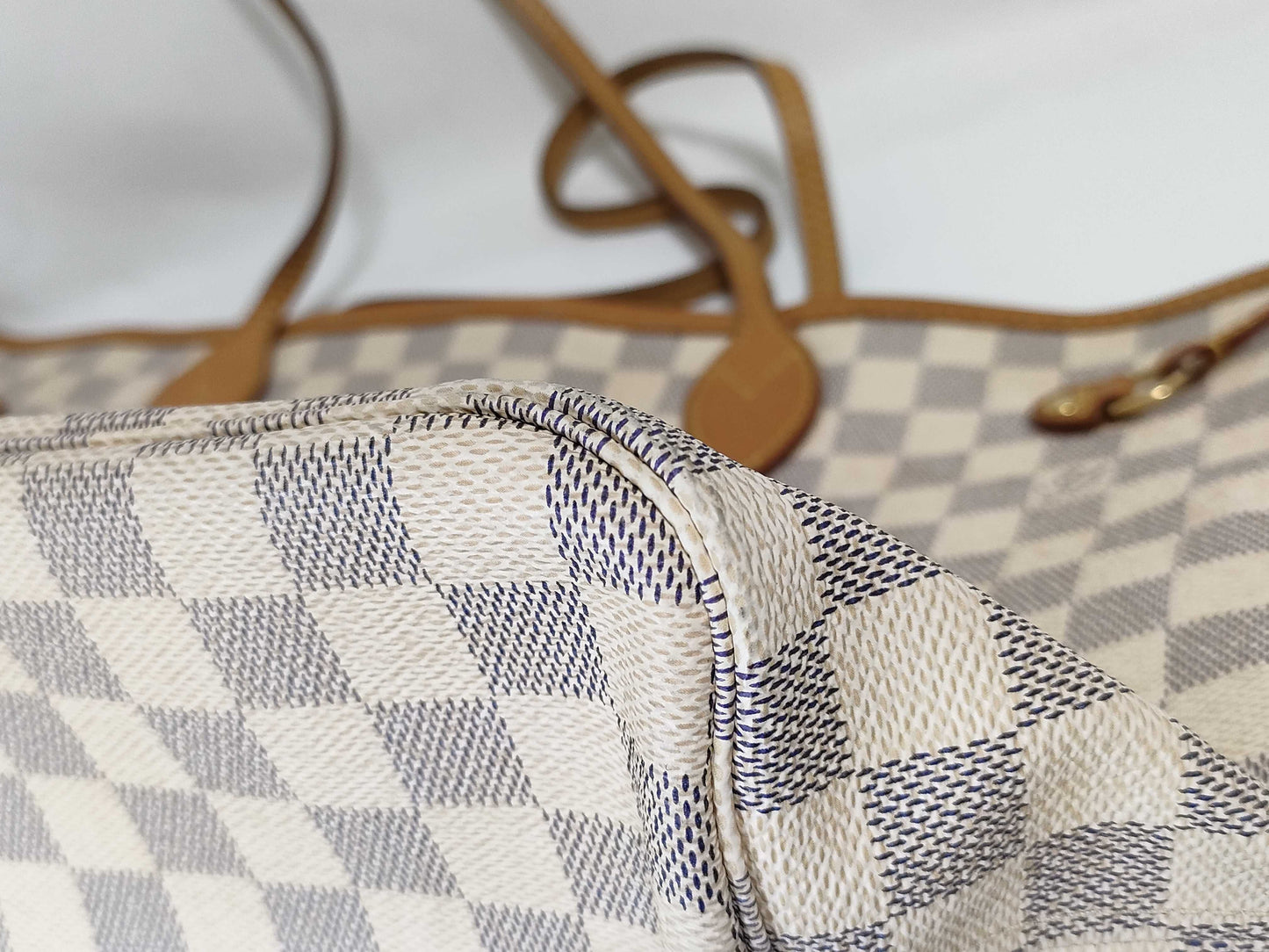 LOUIS VUITTON RFID Unverifiable SA4101 Damier Azur LOUIS VUITTON Neverfull Tote Bag