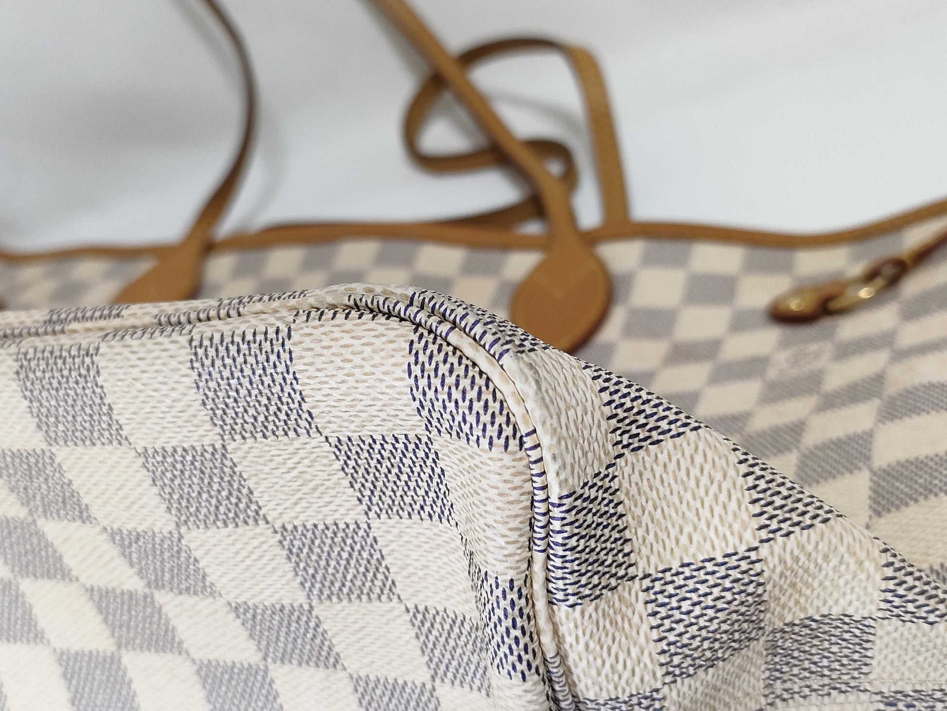 LOUIS VUITTON RFID Unverifiable SA4101 Damier Azur LOUIS VUITTON Neverfull Tote Bag