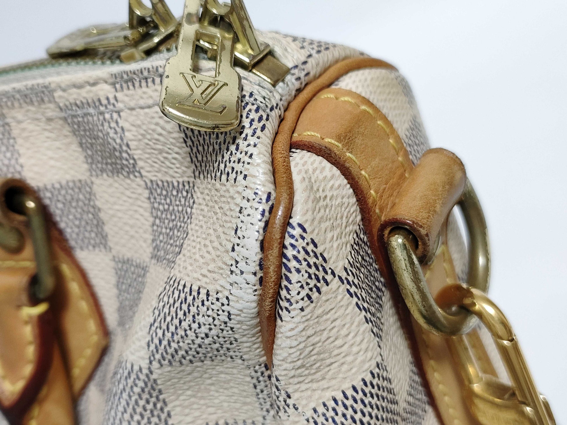 LOUIS VUITTON RFID Unverifiable Damier Azur LOUIS VUITTON Speedy25 Handbag
