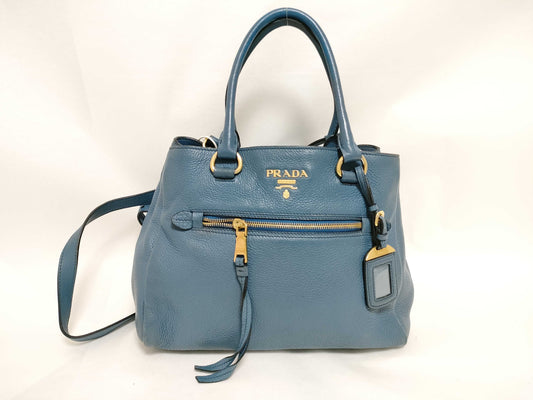 PRADA PRADA Tote Blue Handbag