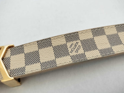 LOUIS VUITTON Unconfirmed Damier Azur Centurion with LV Initials, Damier Azur M9268 Belt
