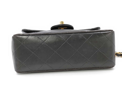 CHANEL Mini Matelasse 17 Chain Shoulder Bag, Lambskin, Black, GD Hardware, A01115 5021070, Sticker and Card Included