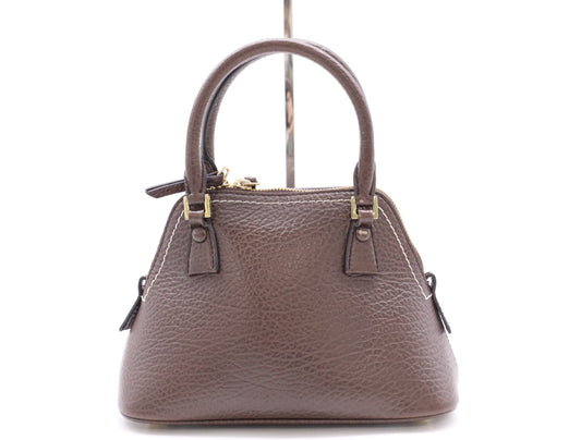 Maison Margiela 5AC Classic Micro 2-Way Handbag, Brown Leather
