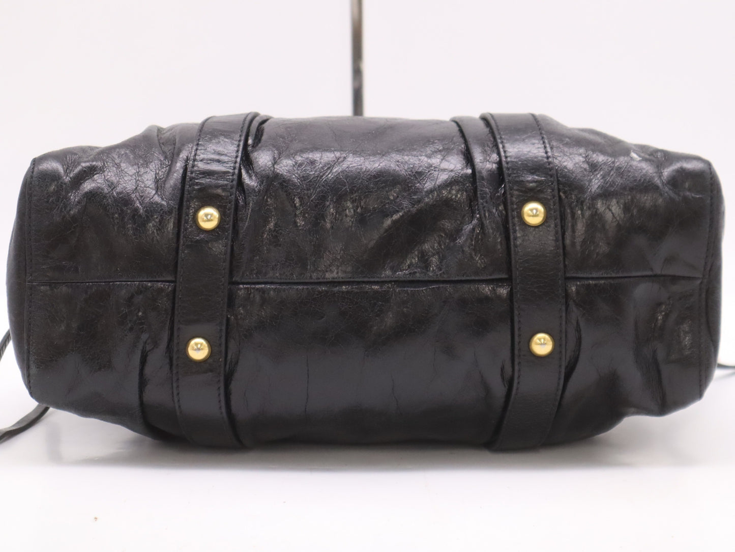 Miu Miu VITELLO LUX 2-Way Handbag, Leather, Black
