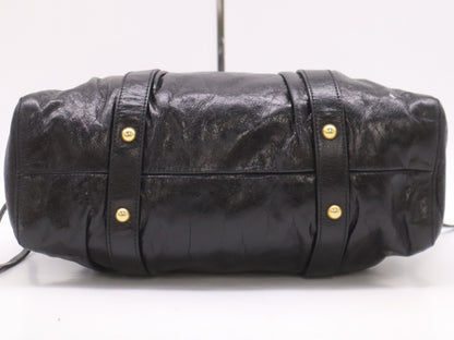 Miu Miu VITELLO LUX 2-Way Handbag, Leather, Black