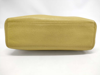 CHANEL Caviar Green Tote Bag with Sticker