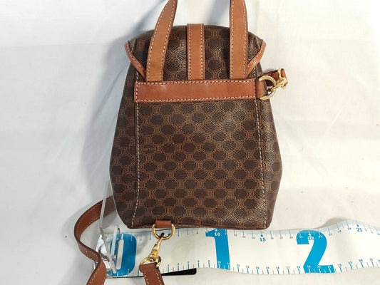 CELINE Mini Backpack Macadam PVC Brown Backpack Handbag