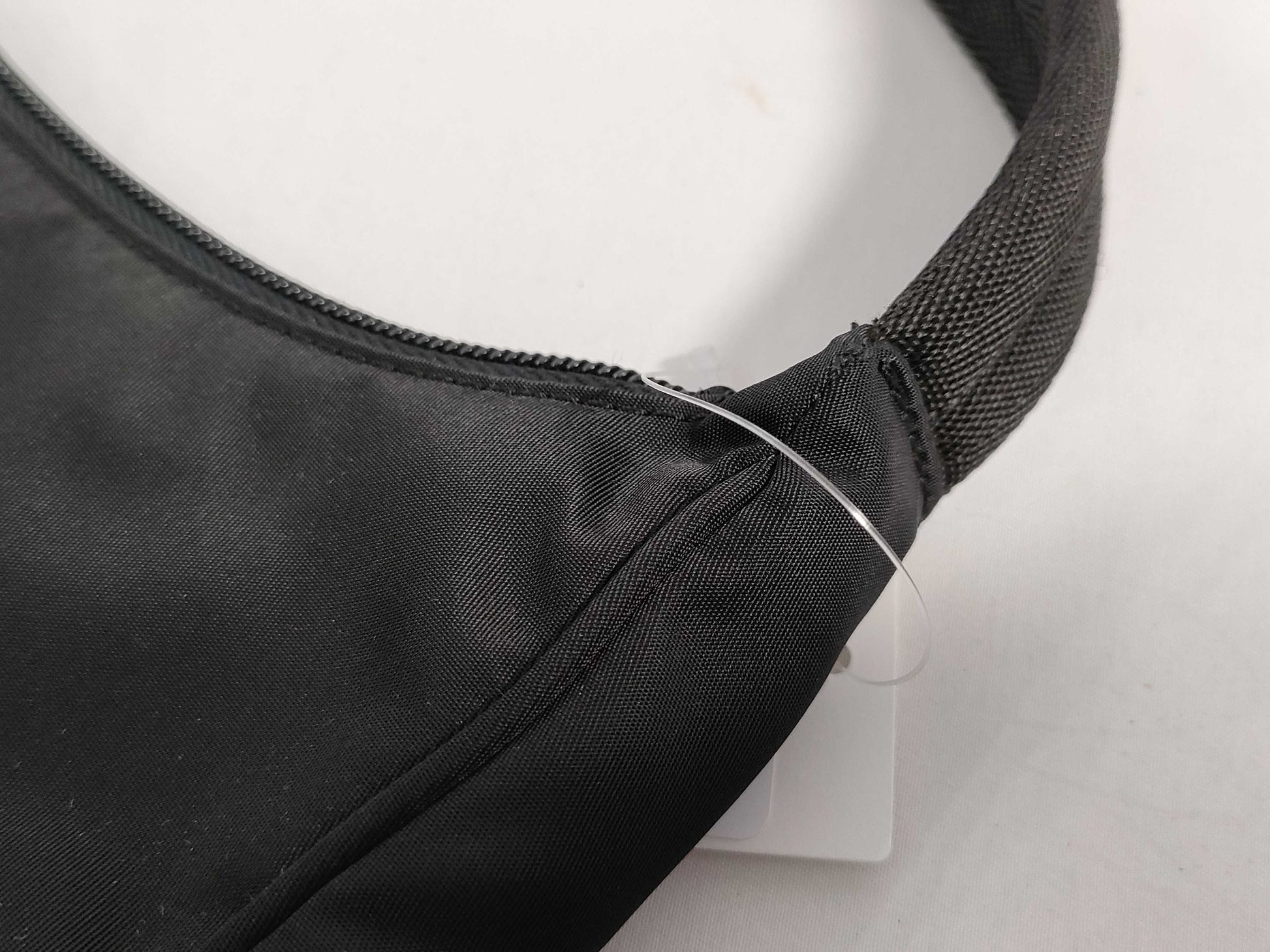 PRADA nylon handbag with triangle logo, black