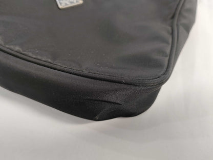 PRADA nylon handbag with triangle logo, black