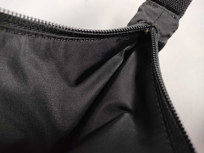 PRADA nylon handbag with triangle logo, black