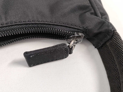 PRADA nylon handbag with triangle logo, black