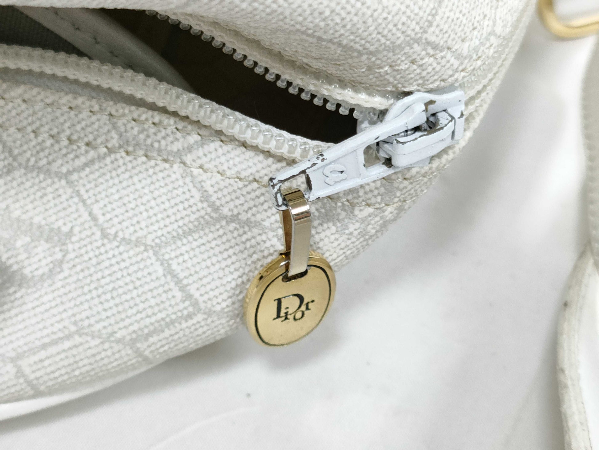 Dior PVC Old Shoulder Bag White