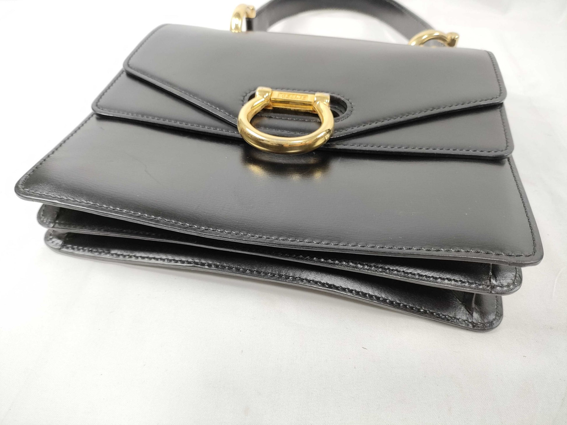 CELINE Gancini double flap handbag