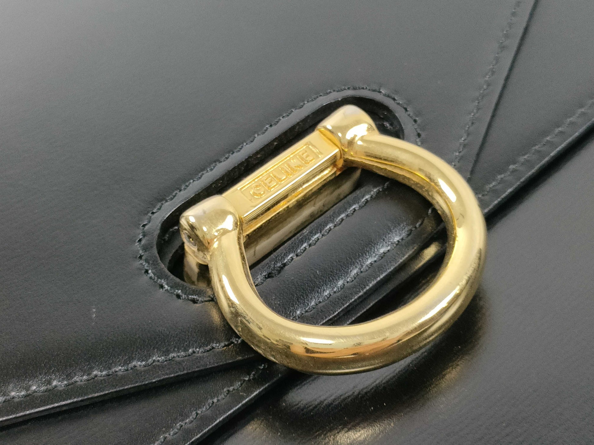 CELINE Gancini double flap handbag
