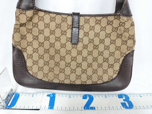 GUCCI Jackie Gucci GG Canvas Sherry Line Jackie Shoulder Bag