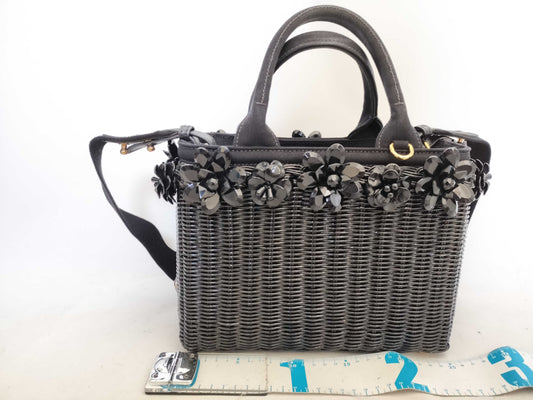 PRADA Wicker Flower 2-way Shoulder Bag/Handbag