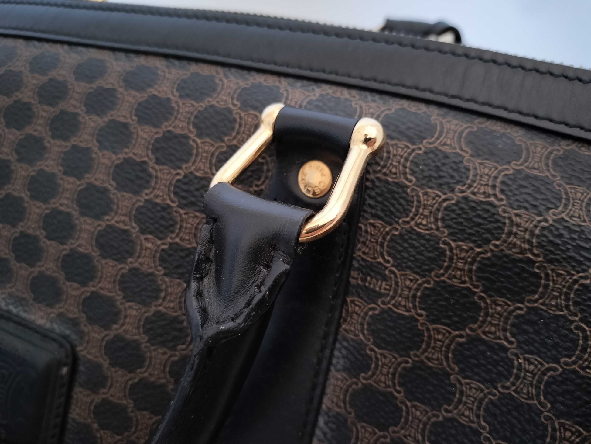 CELINE Black Macadam Boston Bag