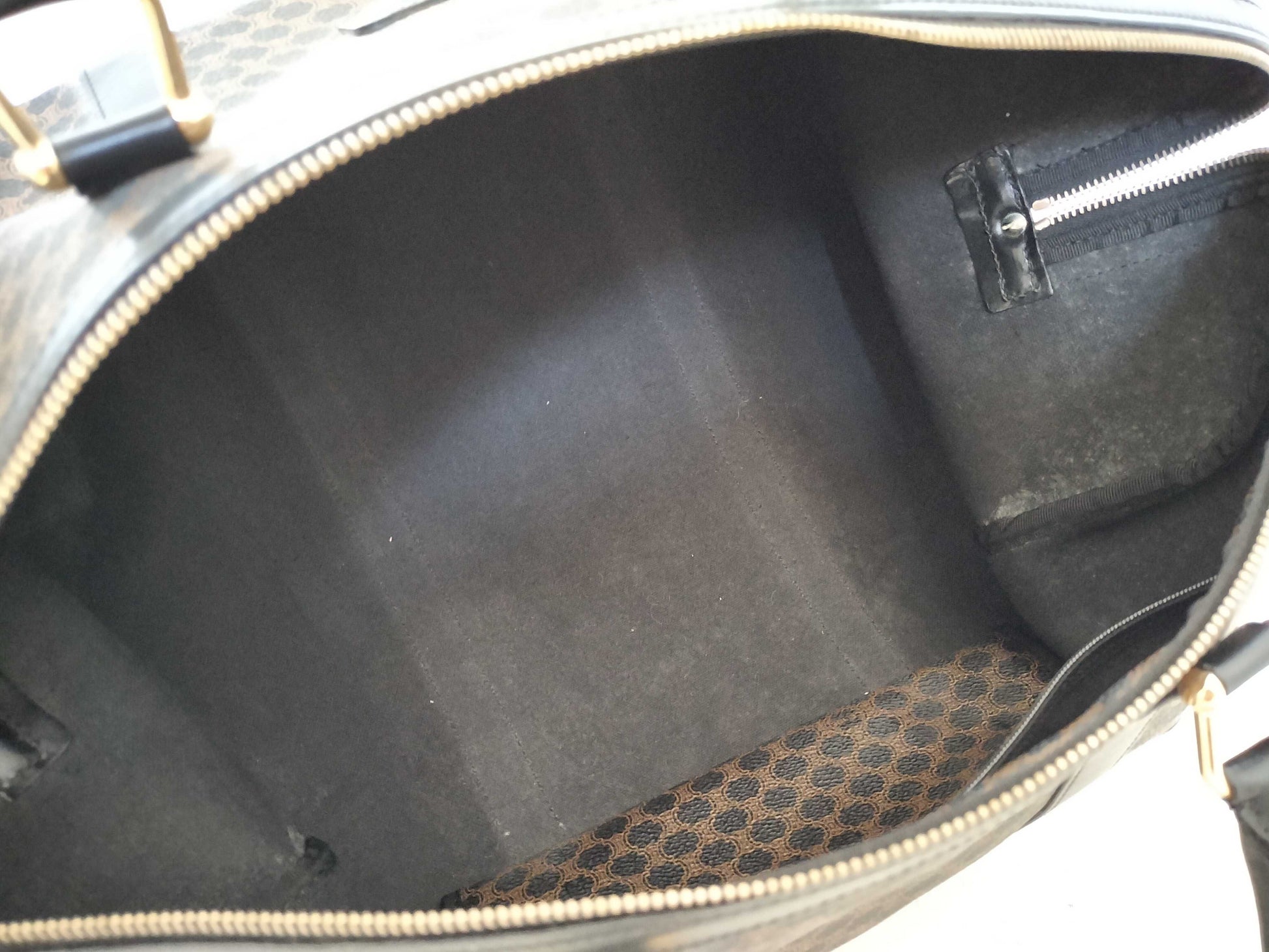 CELINE Black Macadam Boston Bag