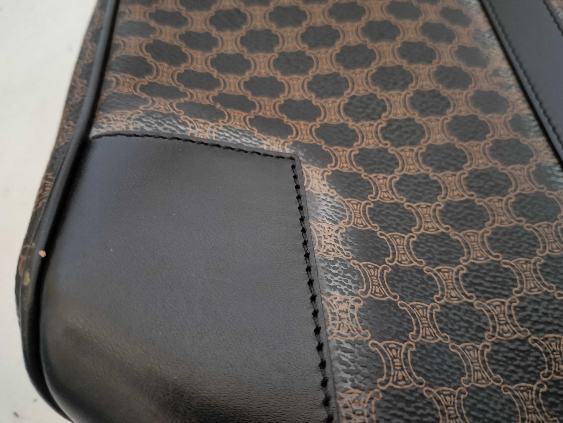CELINE Black Macadam Boston Bag