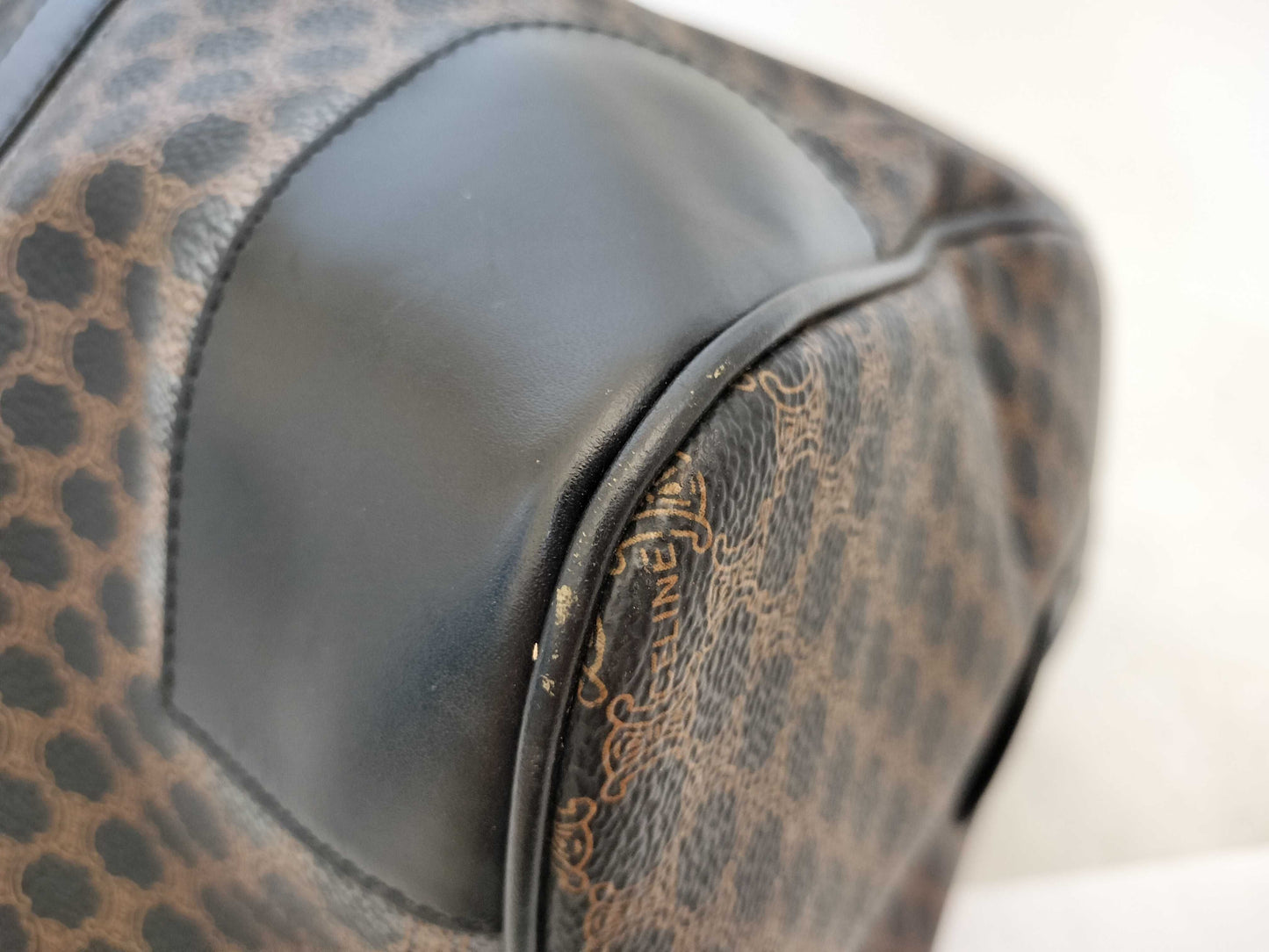 CELINE Black Macadam Boston Bag