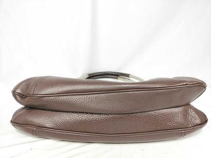 PRADA Prada Metal Handle Hula Hoop Handbag All Leather Shoulder Bag