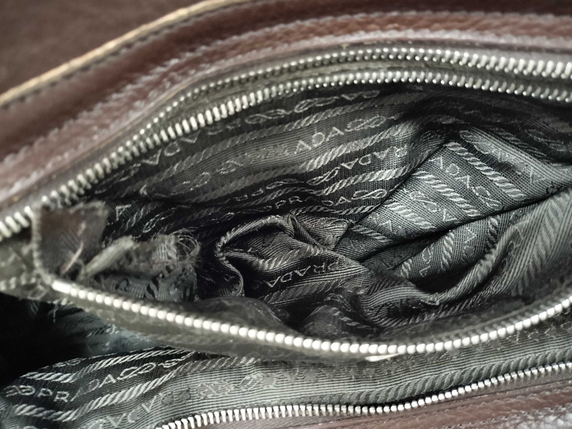 PRADA Prada Metal Handle Hula Hoop Handbag All Leather Shoulder Bag