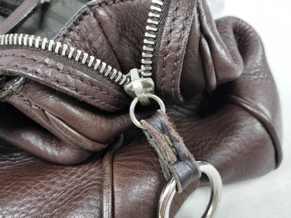 PRADA Prada Metal Handle Hula Hoop Handbag All Leather Shoulder Bag