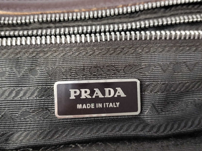 PRADA Prada Metal Handle Hula Hoop Handbag All Leather Shoulder Bag