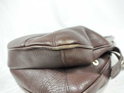 PRADA Prada Metal Handle Hula Hoop Handbag All Leather Shoulder Bag