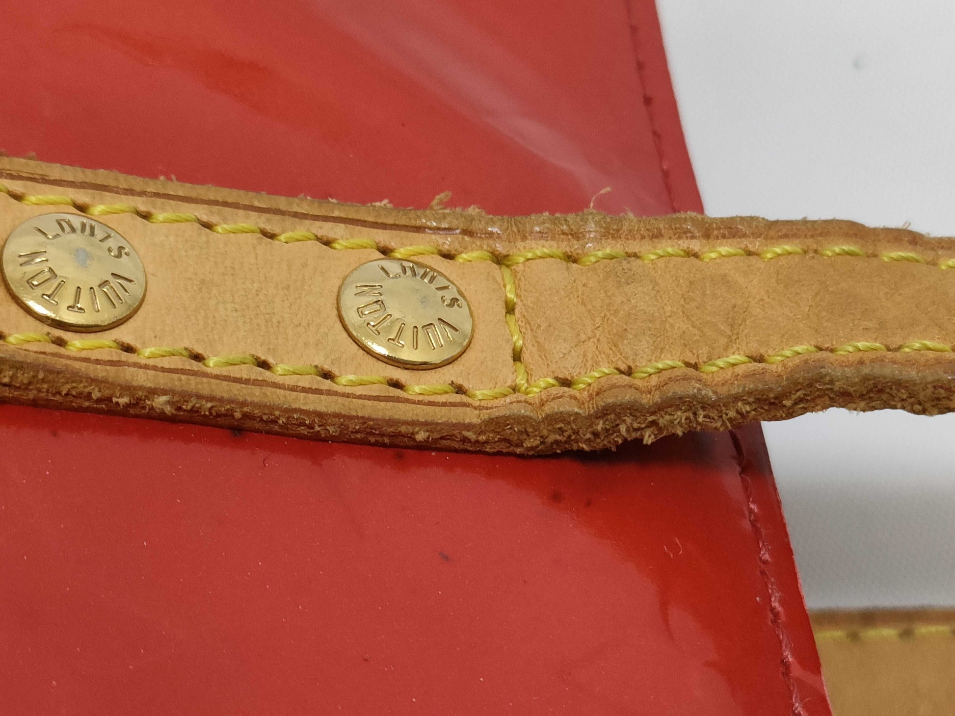 LOUIS VUITTON RFID Unverified Vernis Tote Bag Red