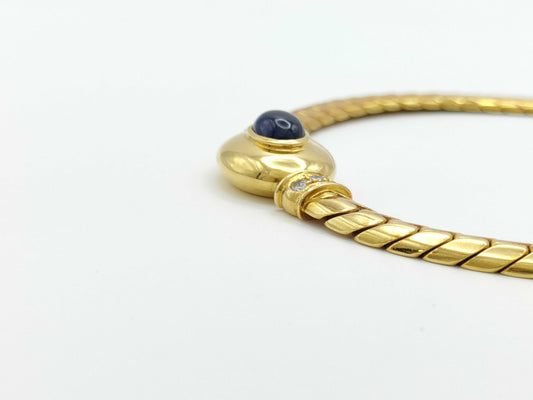 Sapphire and Diamond Necklace, 18K Gold, 55.4g 