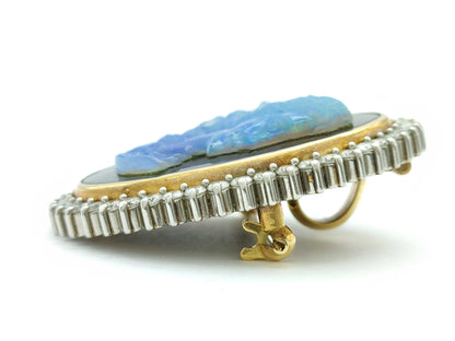 Colored Stone 18.01ct D0.90ct K18/Pm850 11.6g Brooch 