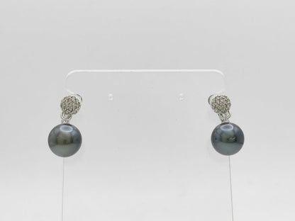 Pearl Earrings, Diameter: Approx. 10.8mm, D0.16/0.16ct, 18K White Gold/14K White Gold, 6.5g 
