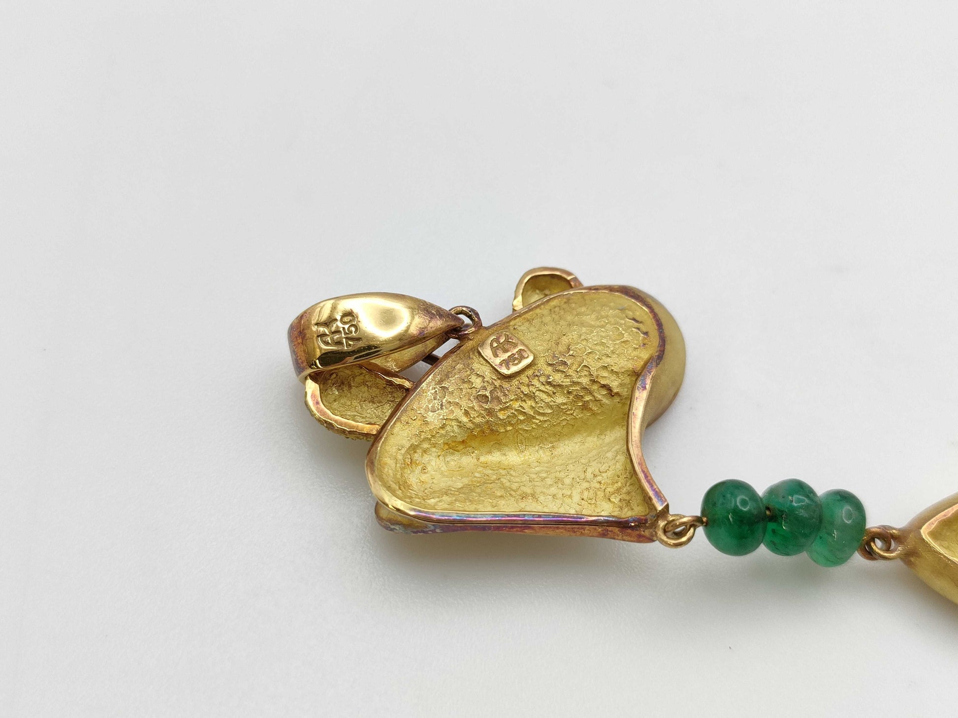 Keiko Ikeda 2-piece set, emerald 750, 14.7g, other small items 