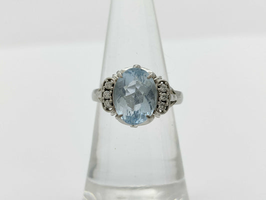AQ 2.44ct D 0.09ct Pt900 6.3g Ring 
