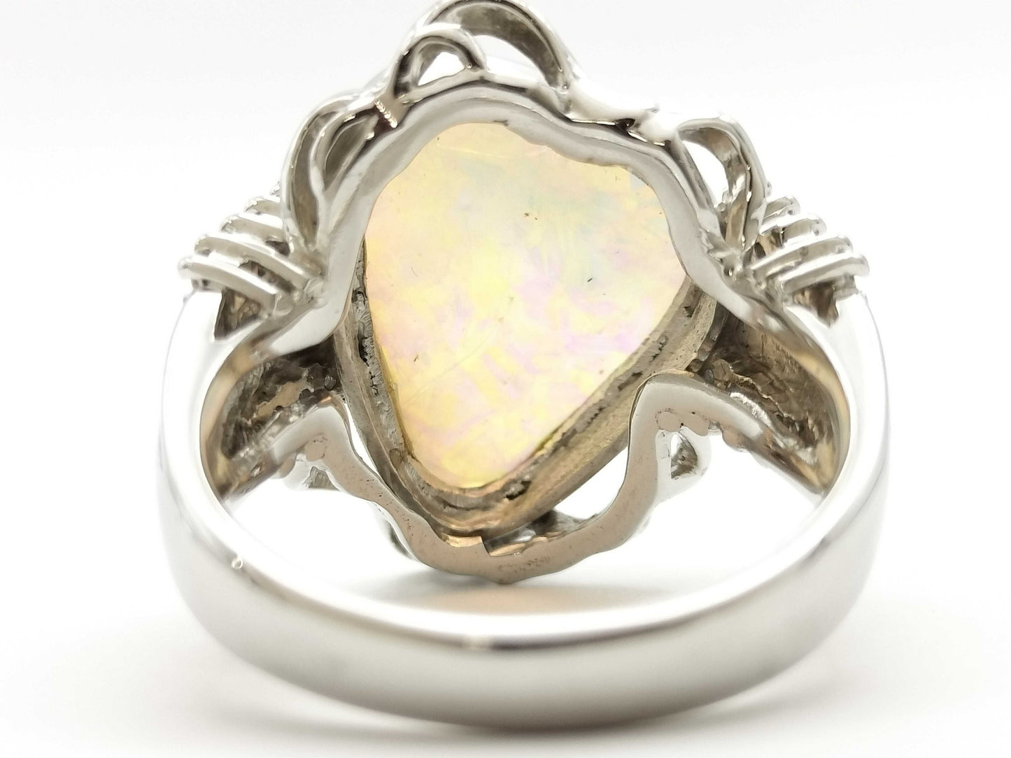 Opal D0.16ct Pt900 11.6g Ring 