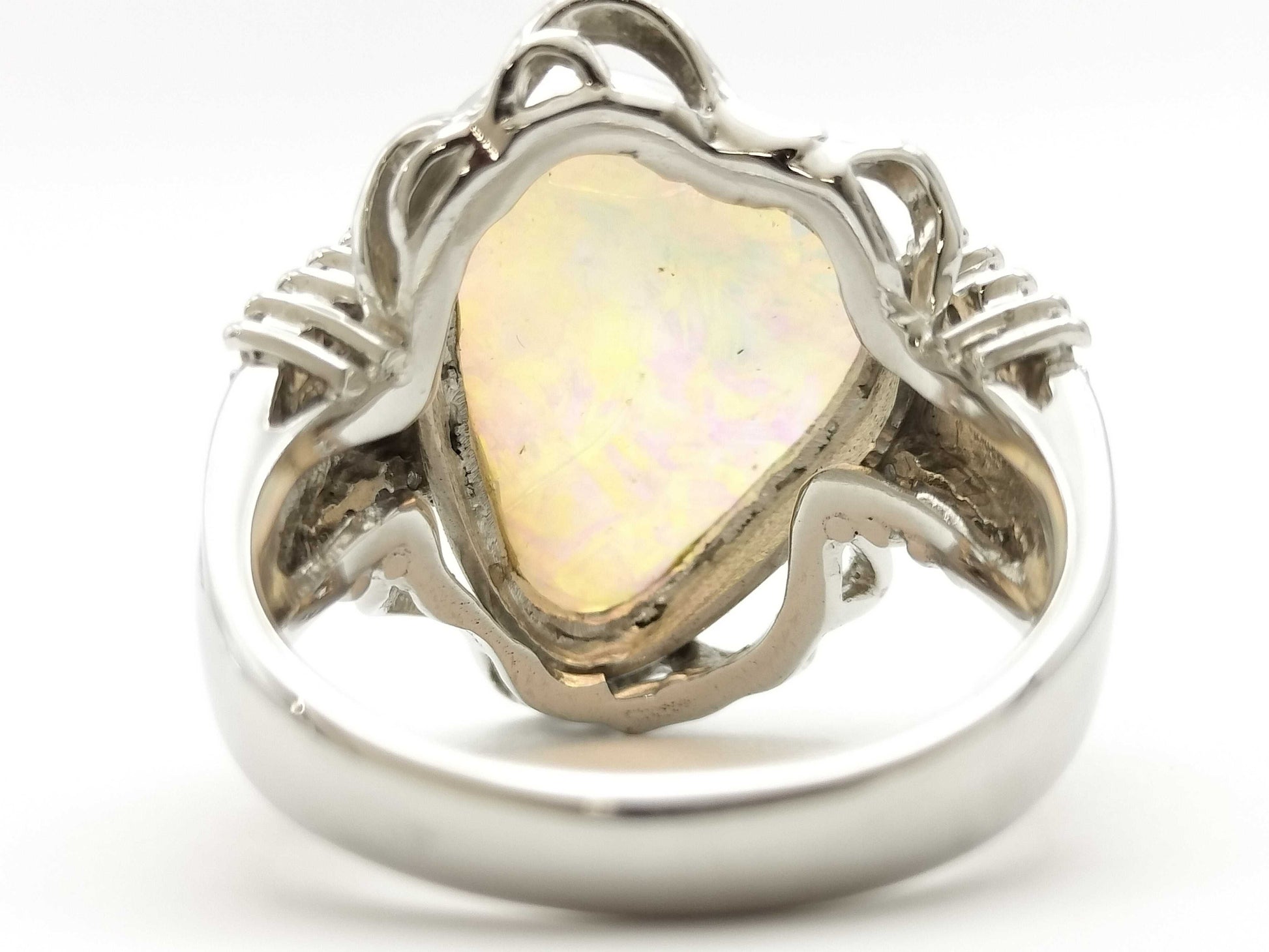 Opal D0.16ct Pt900 11.6g Ring 