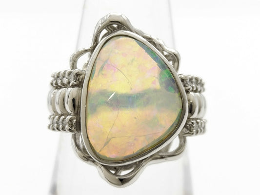 Opal D0.16ct Pt900 11.6g Ring 