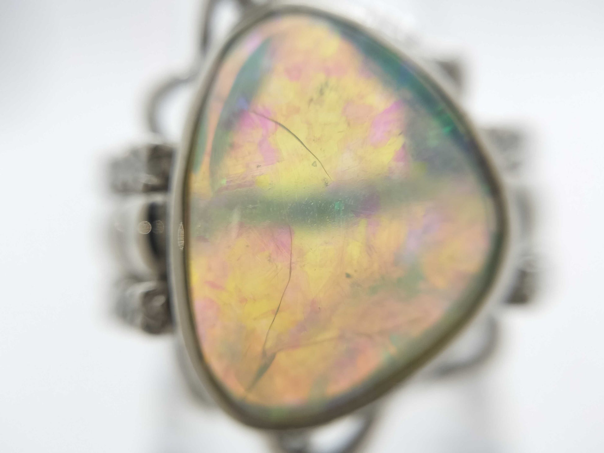 Opal D0.16ct Pt900 11.6g Ring 