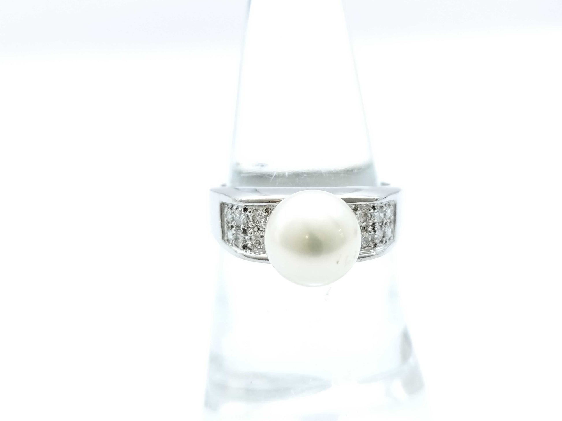 Pearl diameter: approx. 8.6mm, D0.24ct, PT900, 9.5g, Ring 