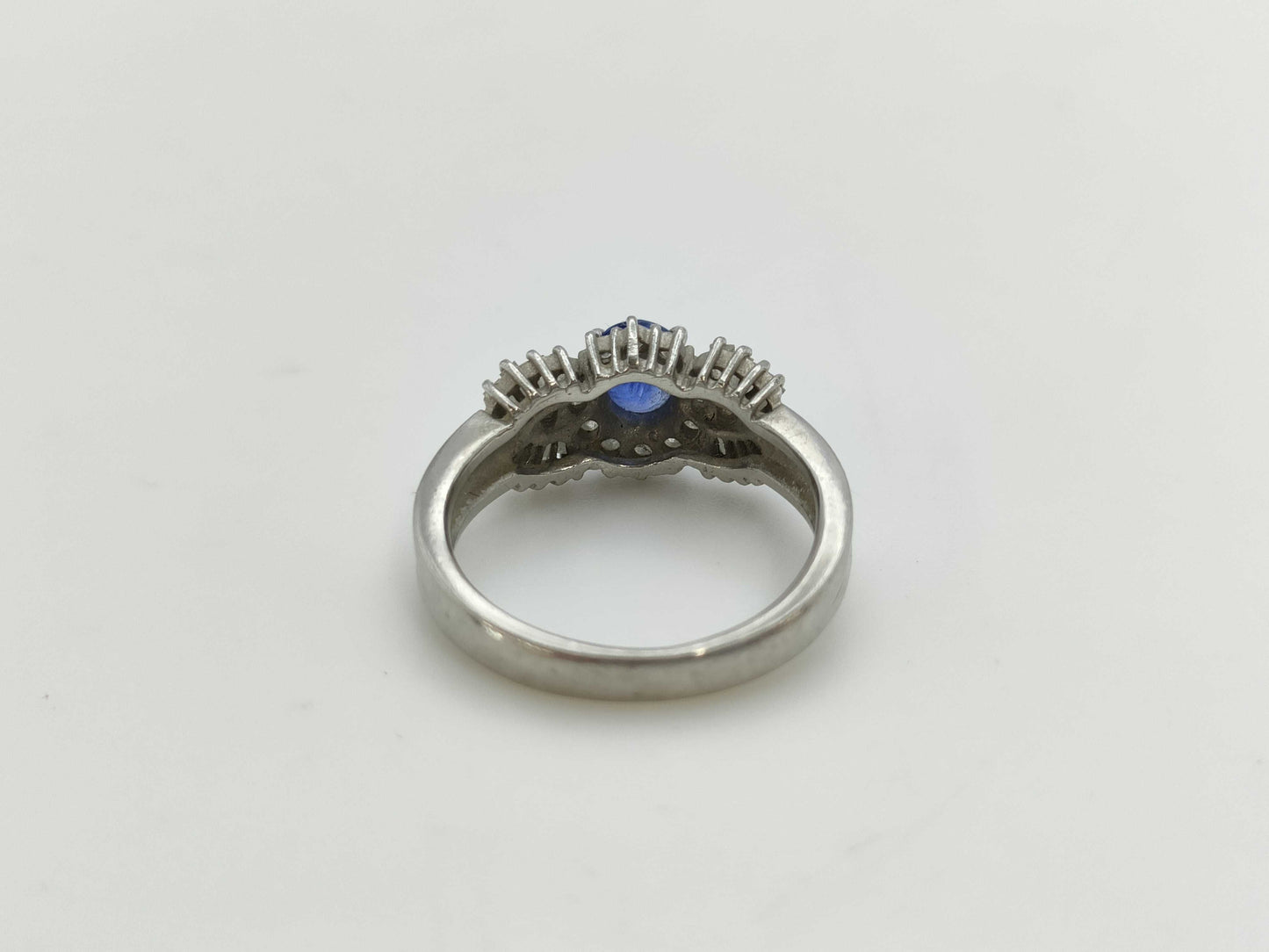 Sapphire and Diamond Pt900/850 5.5g Ring 