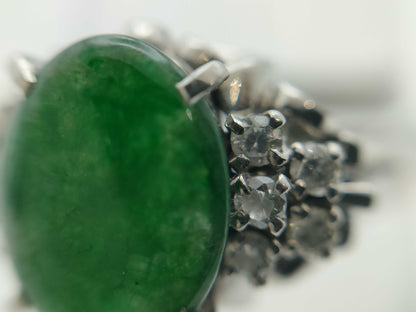 Jadeite D0.18ct Pt900 6.0g Ring 
